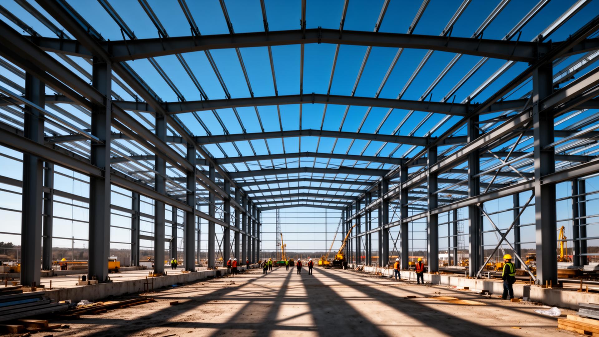 Estructura de acero en construcción