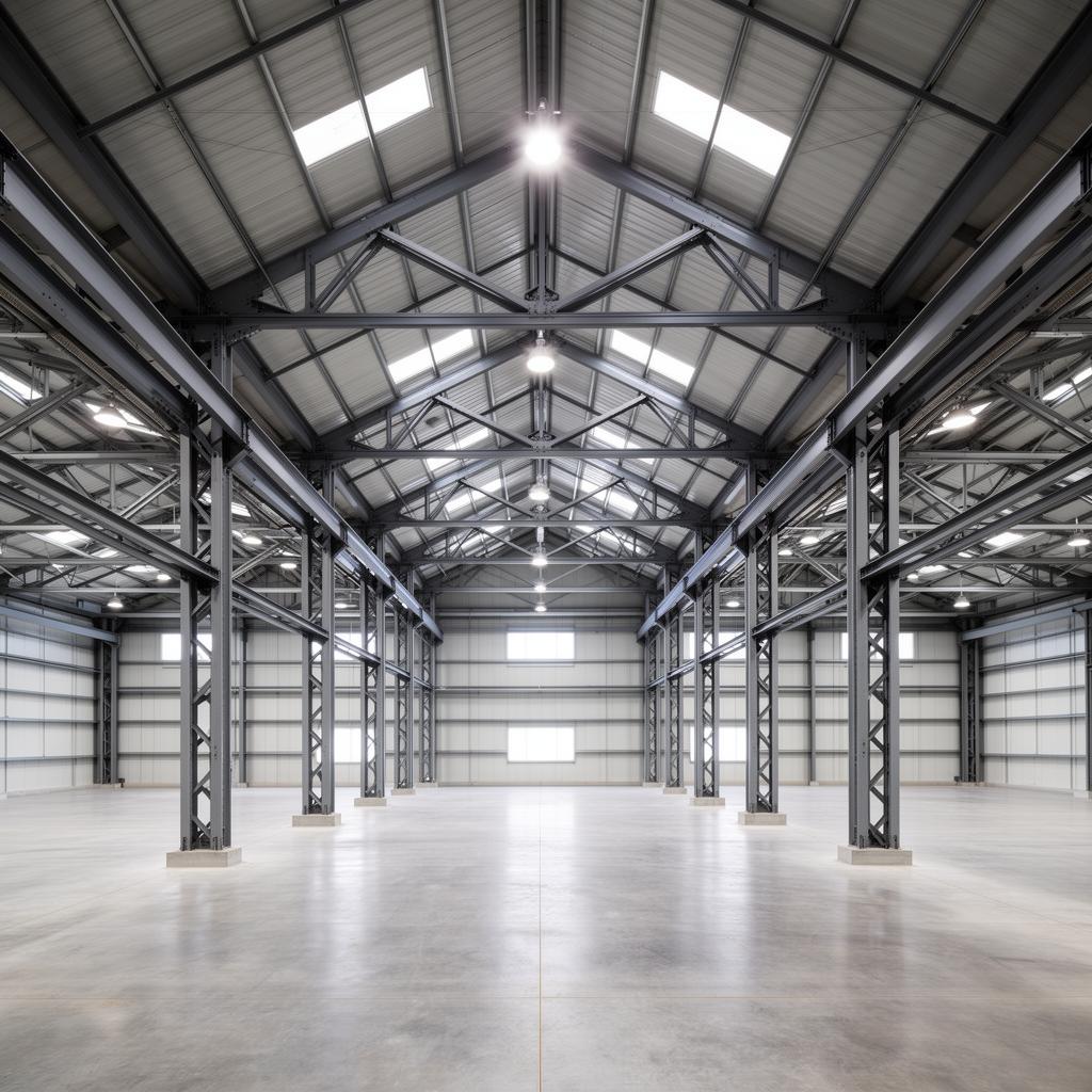 Interior de bodega de acero SQTech