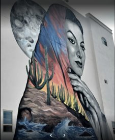 Mural artístico del Hotel Boutique Casa María en San Carlos junto al Mar de Cortés