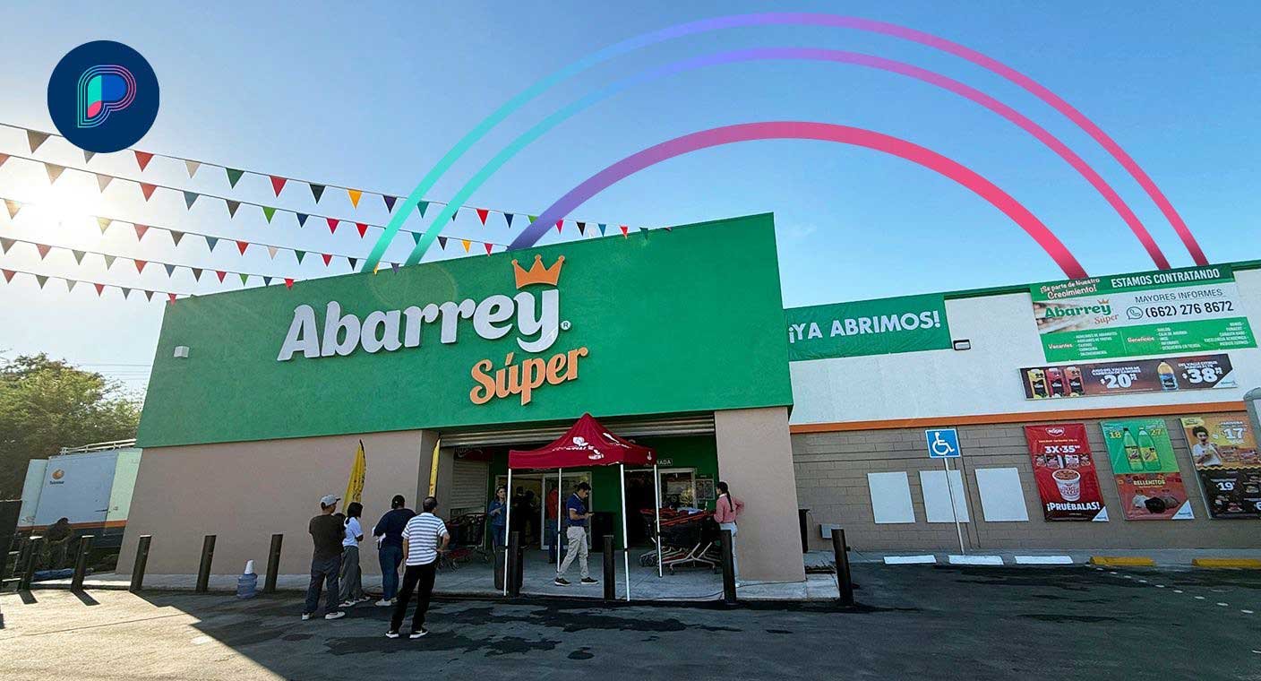 Fachada exterior tienda Abarrey Súper en Hermosillo — proyecto comercial de SQ Tech